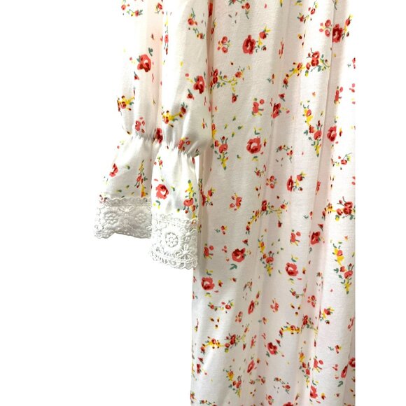 NWT Rubehoow Women's Nightgown Victorian Long Sleeve Pockets Pink Rose‎ Size S - Picture 2 of 5